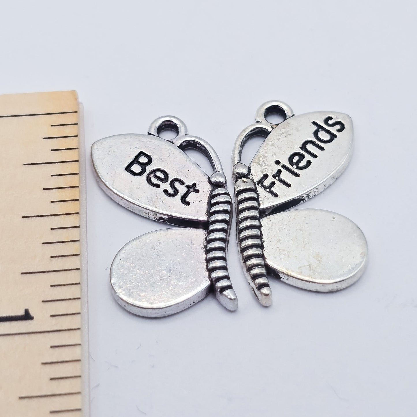 Butterfly best friends pair of 2 charms, butterfly shape charms, ADD on for keychain - DAYZEECREATIONZ, PERSONALIZED GIFTS-3