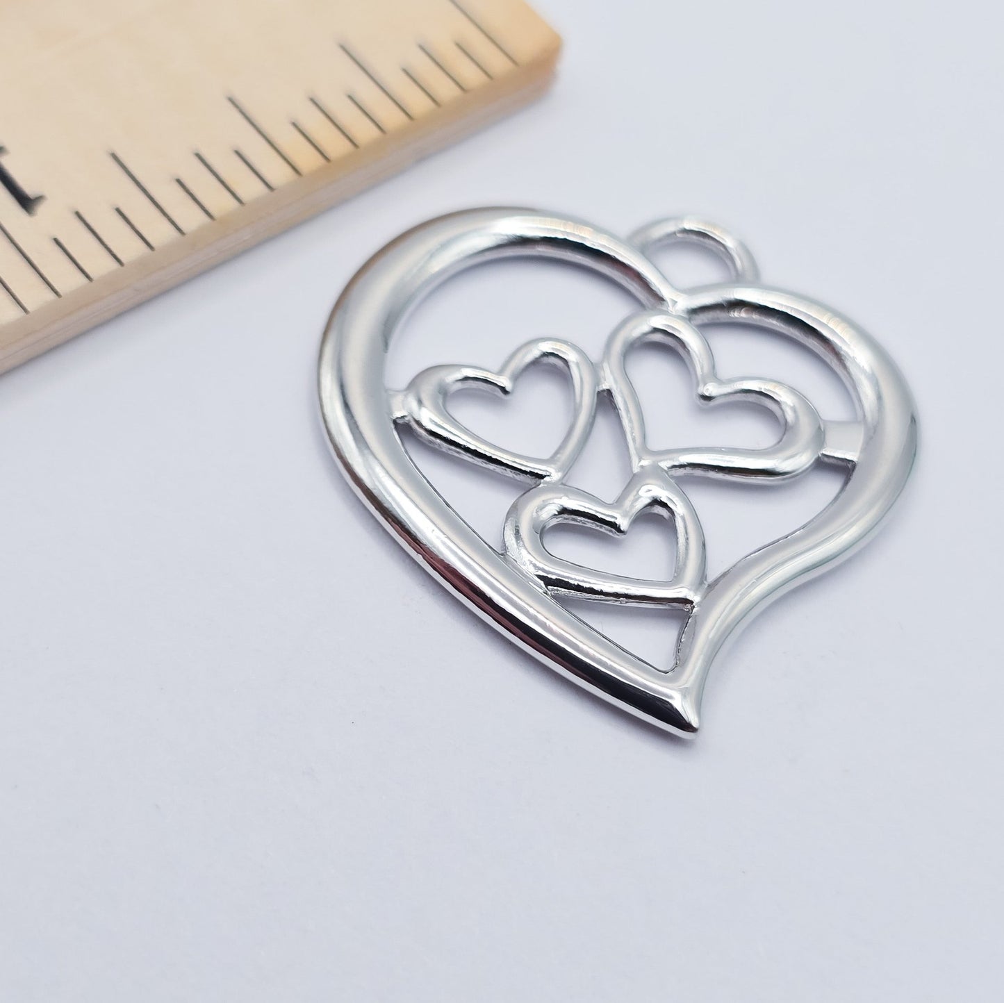 Large heart charm with 3 small hearts inside, ADD on for keychain - DAYZEECREATIONZ, PERSONALIZED GIFTS-2