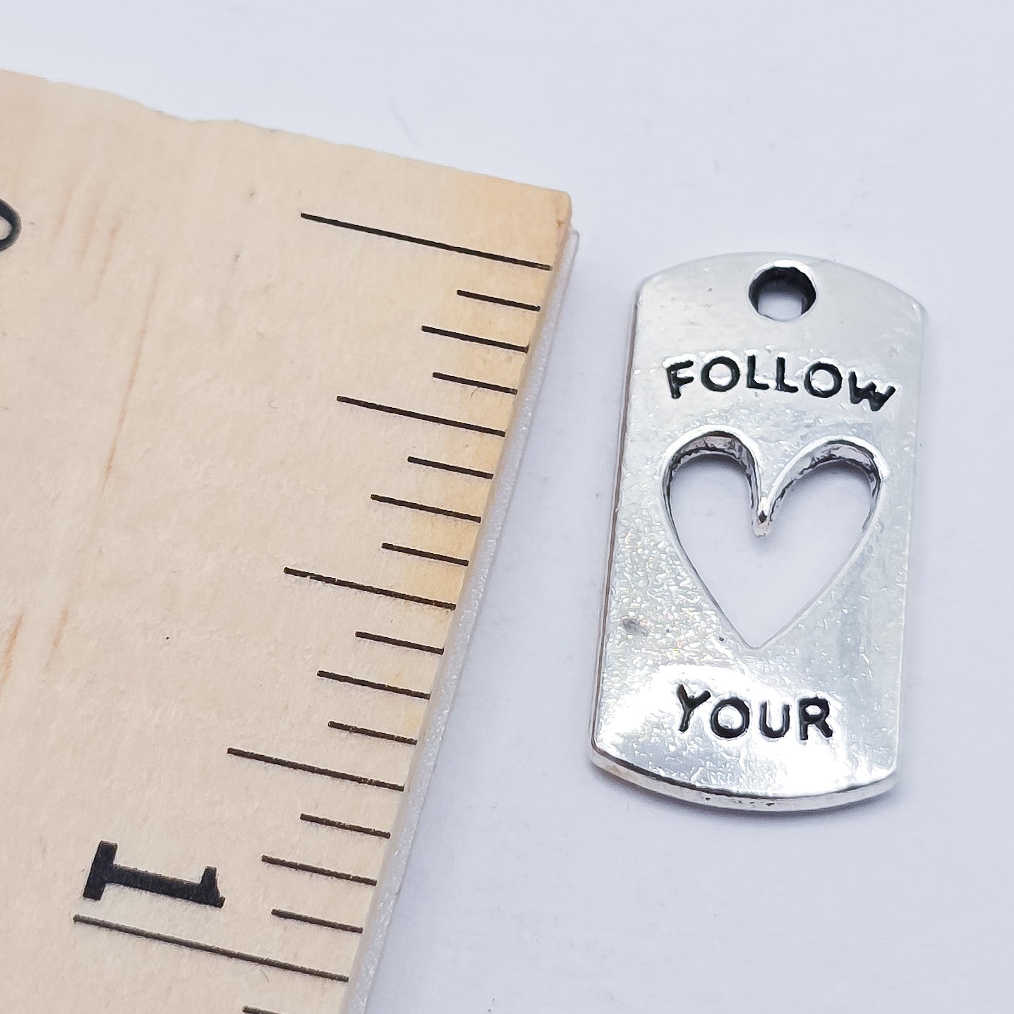 Follow your heart rectangular charm. ADD on charm for keychain - DAYZEECREATIONZ, PERSONALIZED GIFTS3