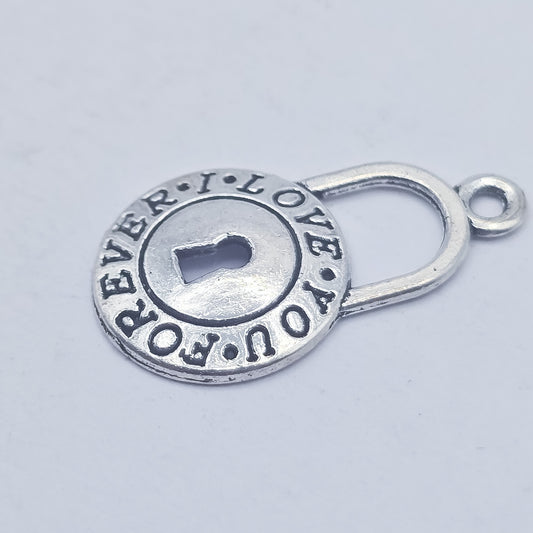 Love you forever padlock charm, lock charm, ADD on charm for keychain - DAYZEECREATIONZ, PERSONALIZED GIFTS1