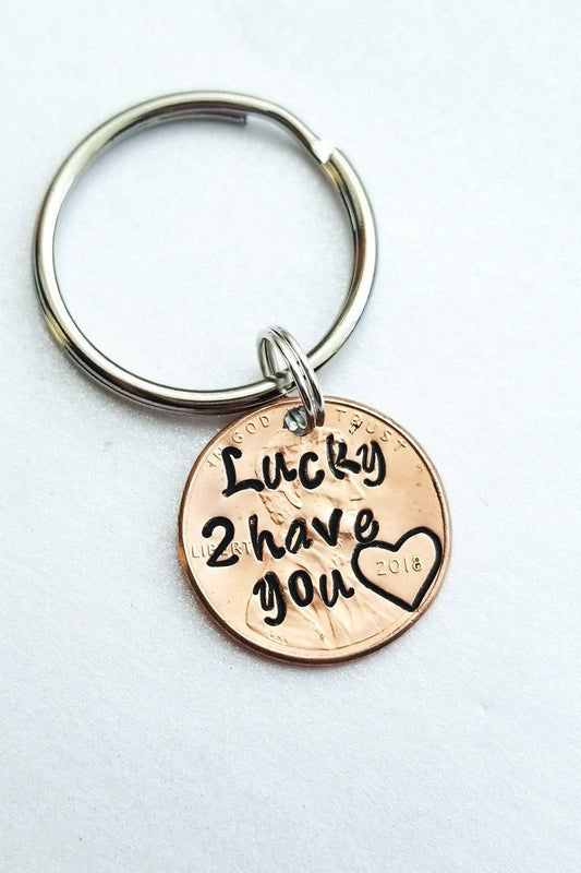 Lucky to Have You Penny Keychain