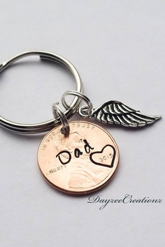 Penny from Heaven Memorial Keychain with Charm(s) shown
