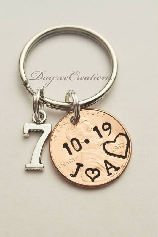 7TH Anniversary Penny Keychain