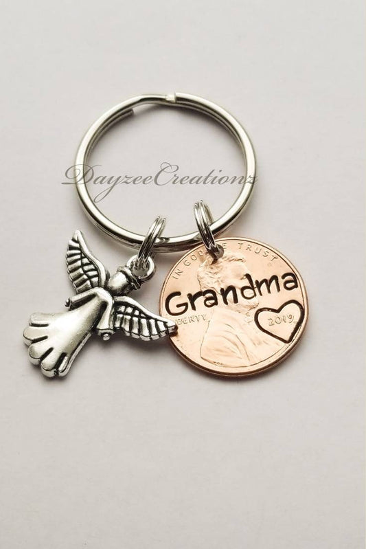Penny from Heaven Memorial Keychain with Charm(s) shown