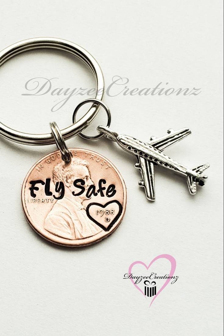 Fly Safe Penny Keychain