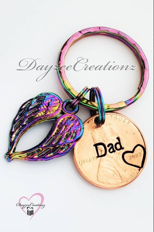 Penny from Heaven Memorial Keychain with Charm(s) shown