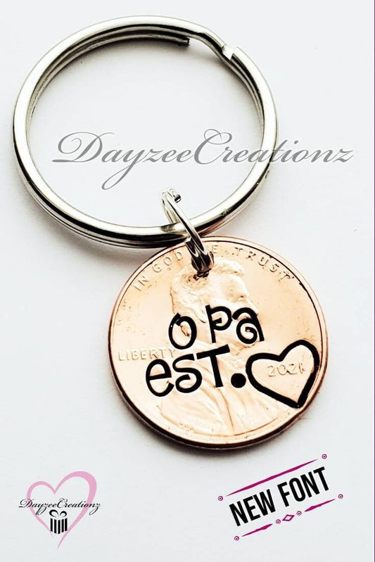 Unique Personalized Custom Gift For Grandpa, Penny Keychain, Creative Grandparent's Day Gift, Meaningful Father's Day Gift