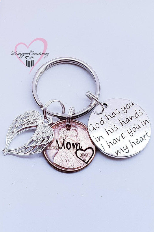 Penny from Heaven Memorial Keychain with Charm(s) shown