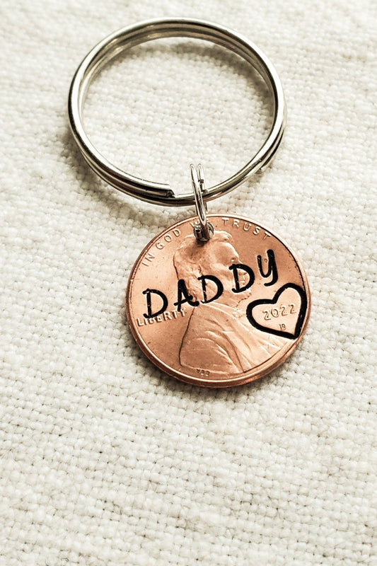 Personalized Dad Penny Keychain