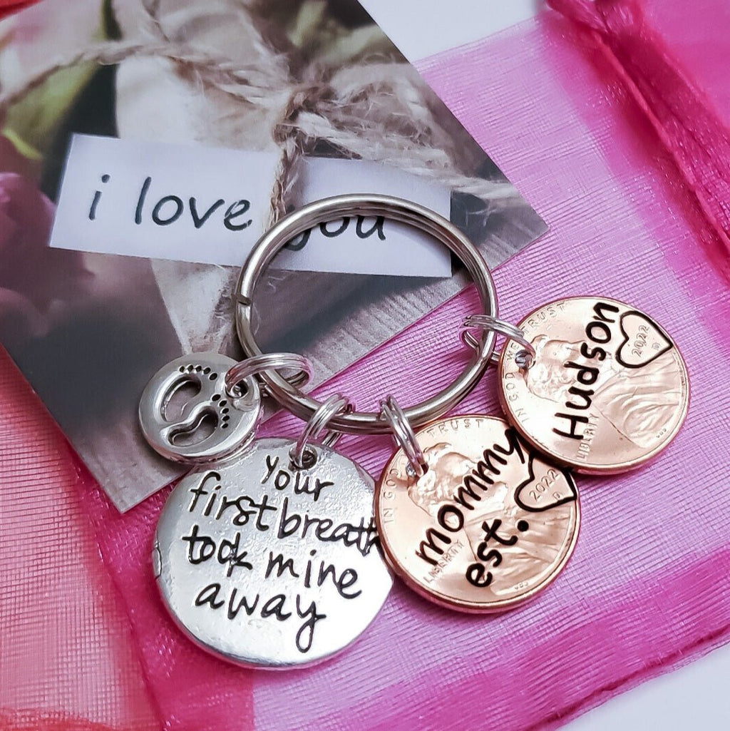 Creative Valentine's Day Gift for Mom, Personalized Penny Keychain