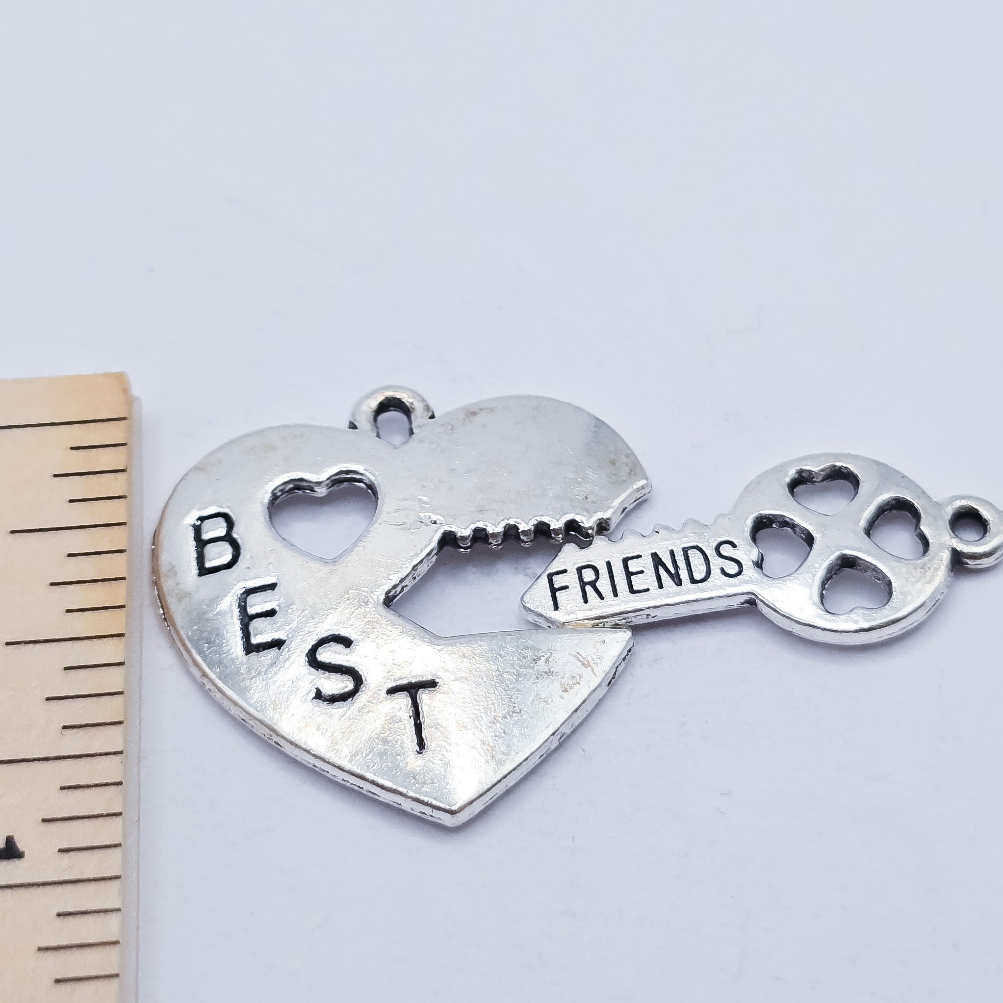 Best friends 2 piece heart shaped lock and key, charm, ADD on for keychain - DAYZEECREATIONZ, PERSONALIZED GIFTS-2