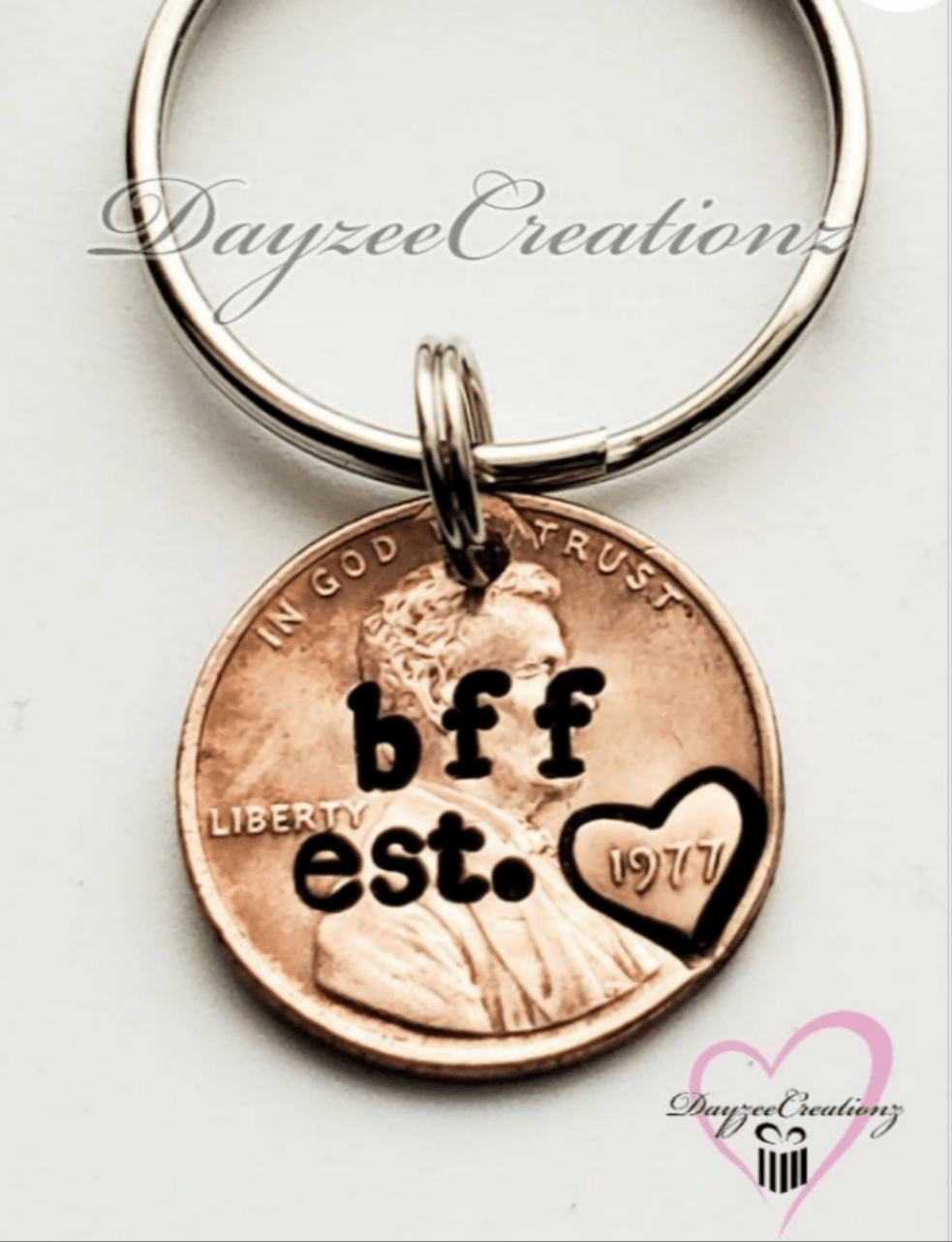 Best Friend/custom text penny keychain