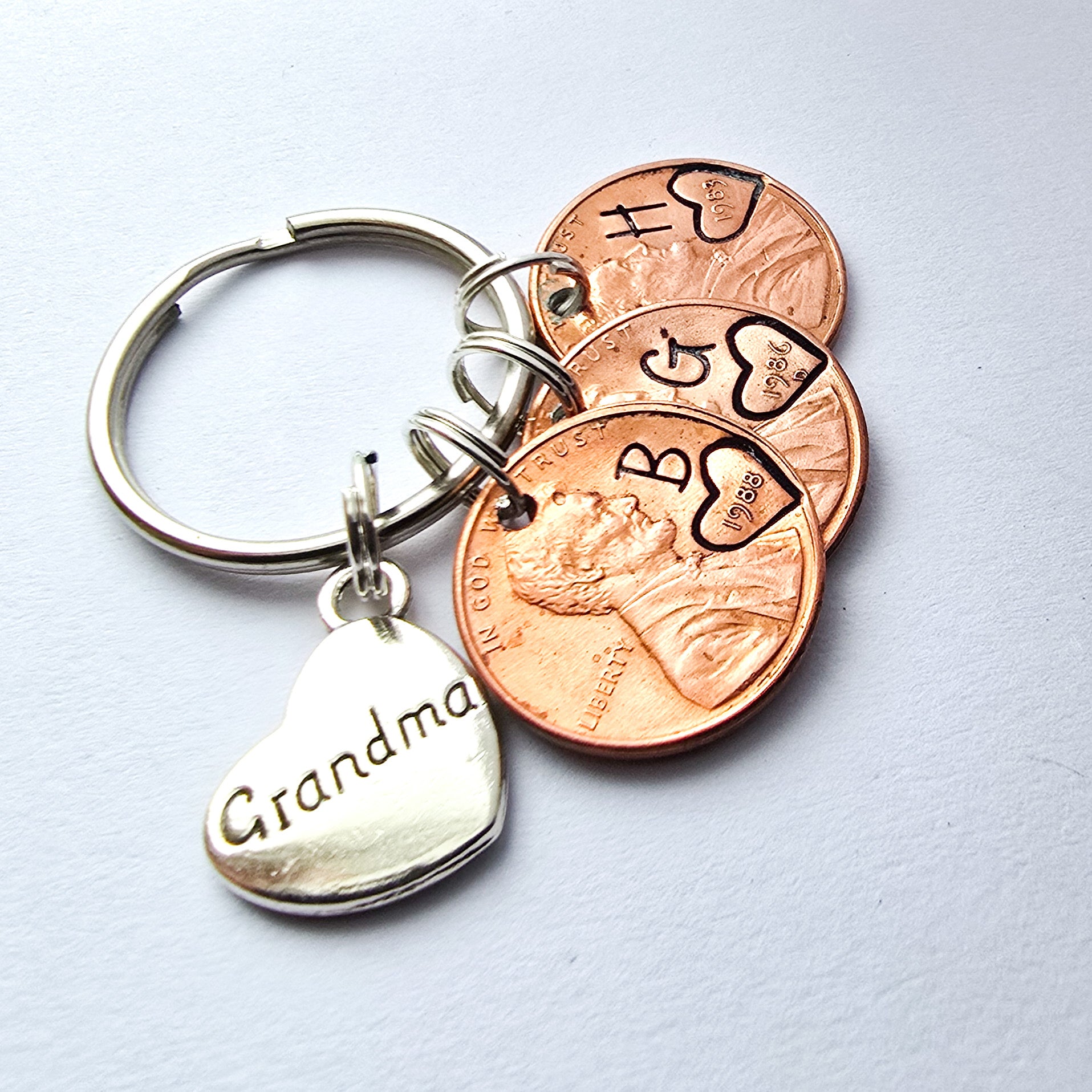 Custom Gift for Grandma, Personalized Penny Keychain - DAYZEECREATIONZ, PERSONALIZED GIFTS-3