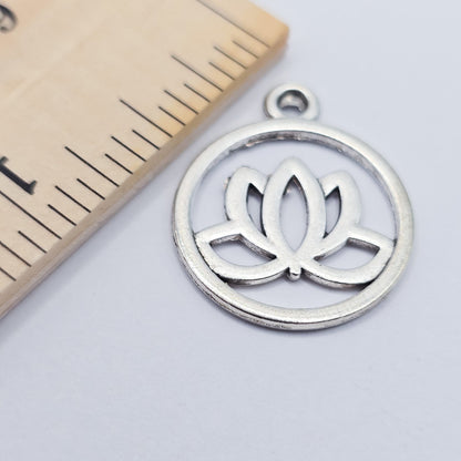 Lotus flower charm, ADD on for keychain - DAYZEECREATIONZ, PERSONALIZED GIFTS-2