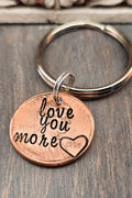 Love you more penny keychain with 2nd penny -initials