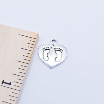 Heart Charm with Baby footprint. ADD on charm for keychains- this item. - DAYZEECREATIONZ, PERSONALIZED GIFTS3