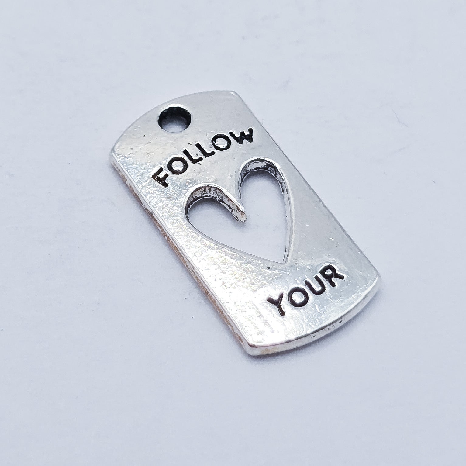 Follow your heart rectangular charm. ADD on charm for keychain - DAYZEECREATIONZ, PERSONALIZED GIFTS1