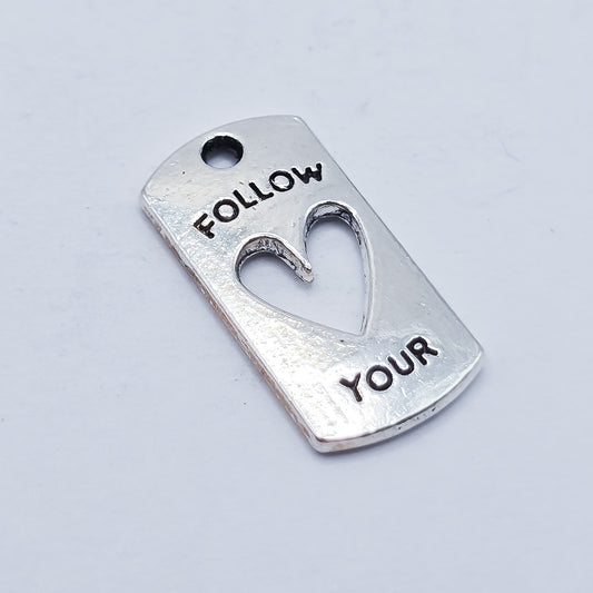 Follow your heart rectangular charm. ADD on charm for keychain - DAYZEECREATIONZ, PERSONALIZED GIFTS1