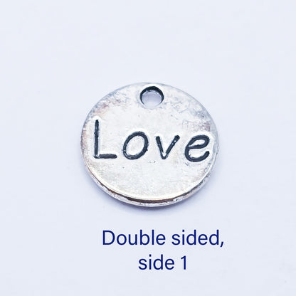 Small round love & heart charm. Double sided. ADD on charm for keychain - DAYZEECREATIONZ, PERSONALIZED GIFTS3