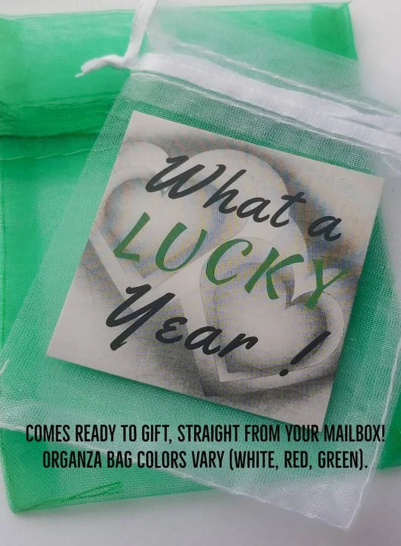 lucky year anniversary gift wrap , sheer organza pouch