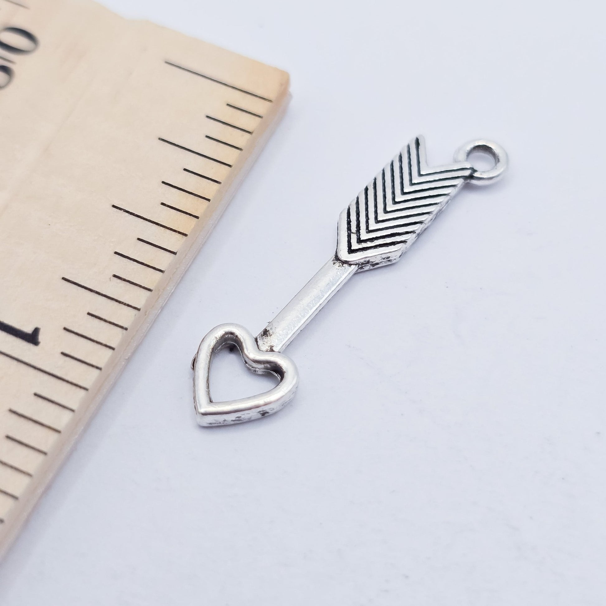 Arrow with heart, ADD on charm for keychain - DAYZEECREATIONZ, PERSONALIZED GIFTS-3