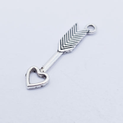 Arrow with heart, ADD on charm for keychain - DAYZEECREATIONZ, PERSONALIZED GIFTS-2