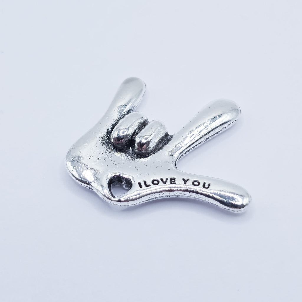 Large ASL, American sign language, i love you charm. Hand charm. ADD on charm for keychain - DAYZEECREATIONZ, PERSONALIZED 2