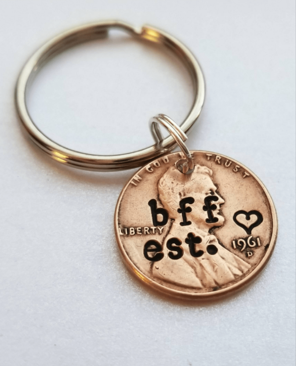 best friend penny keychains