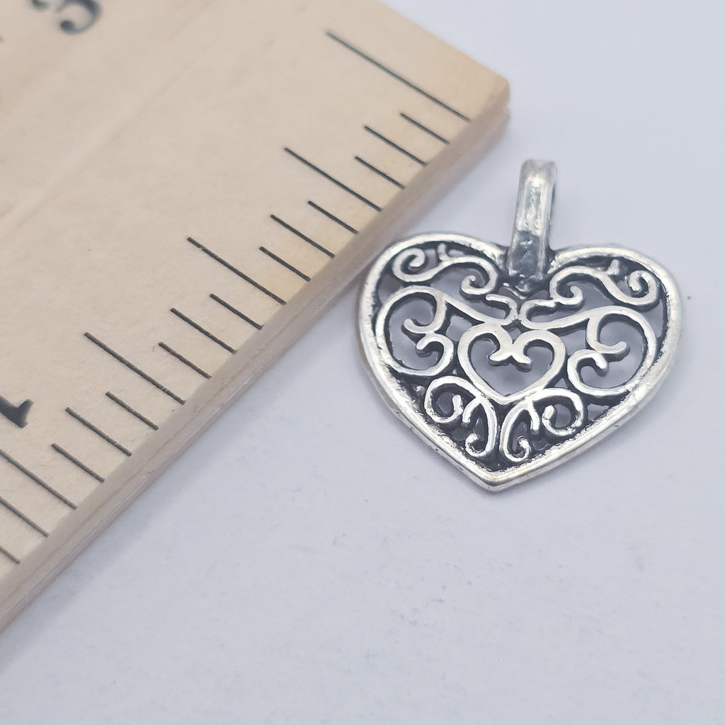 Small filigree heart charm , ADD on charm for keychain - DAYZEECREATIONZ, PERSONALIZED GIFTS3