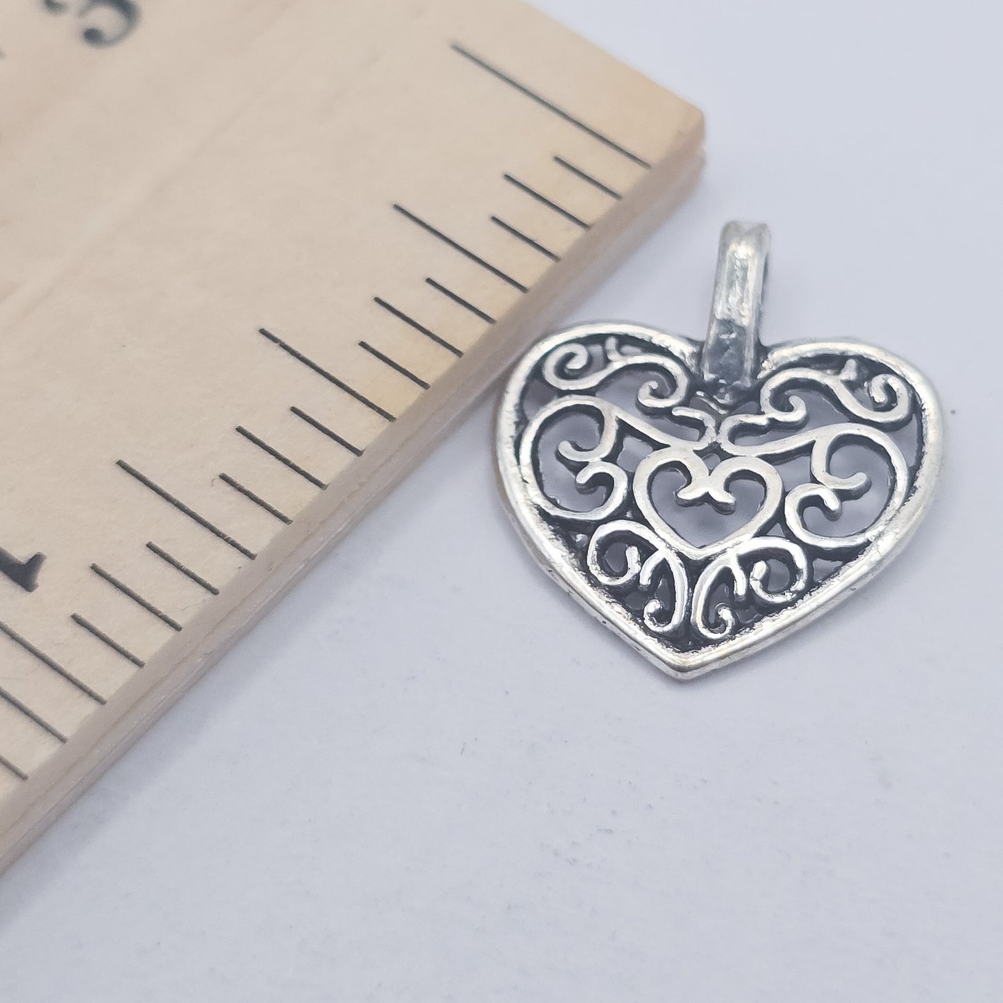 Small filigree heart charm , ADD on charm for keychain - DAYZEECREATIONZ, PERSONALIZED GIFTS3