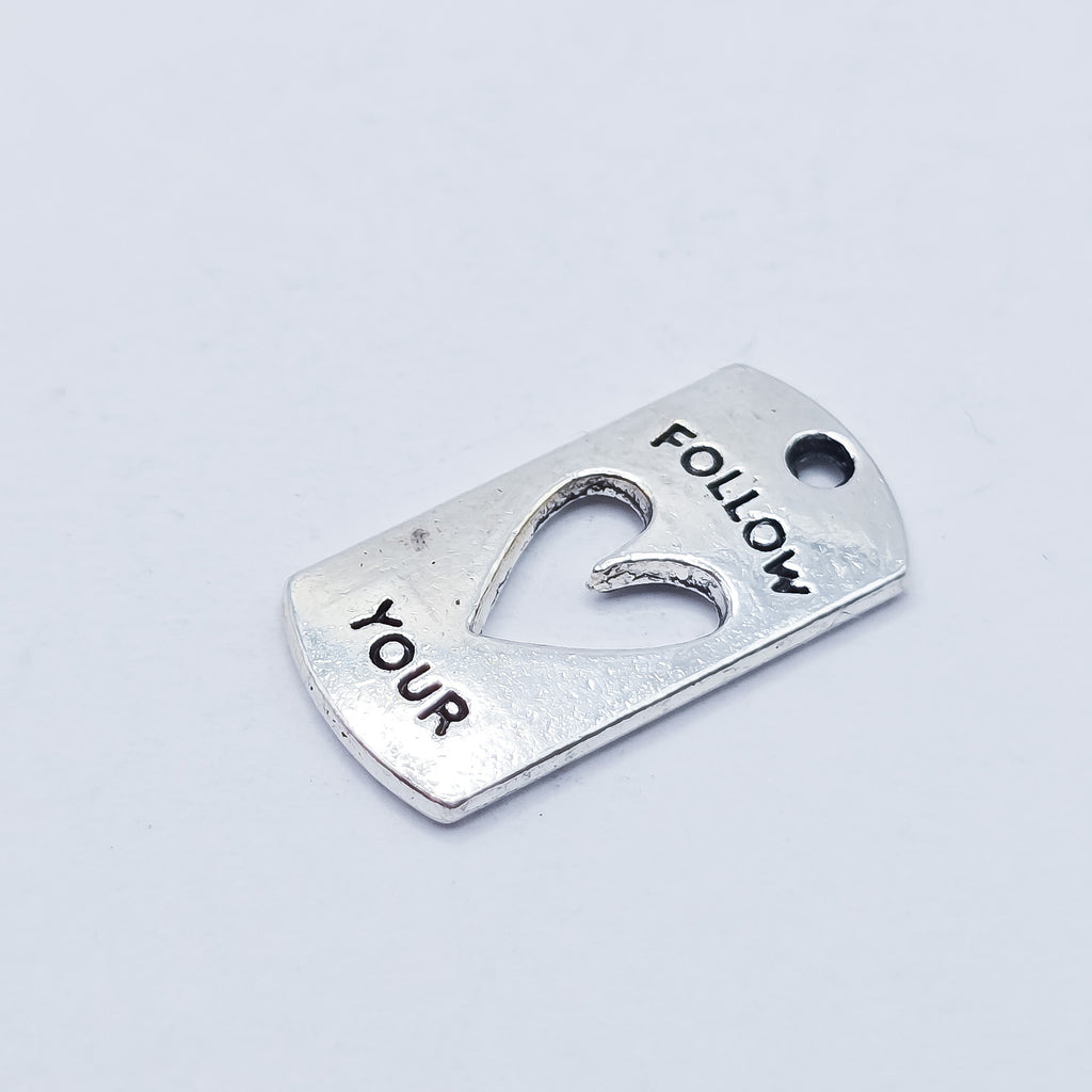 Follow your heart rectangular charm. ADD on charm for keychain - DAYZEECREATIONZ, PERSONALIZED GIFTS2