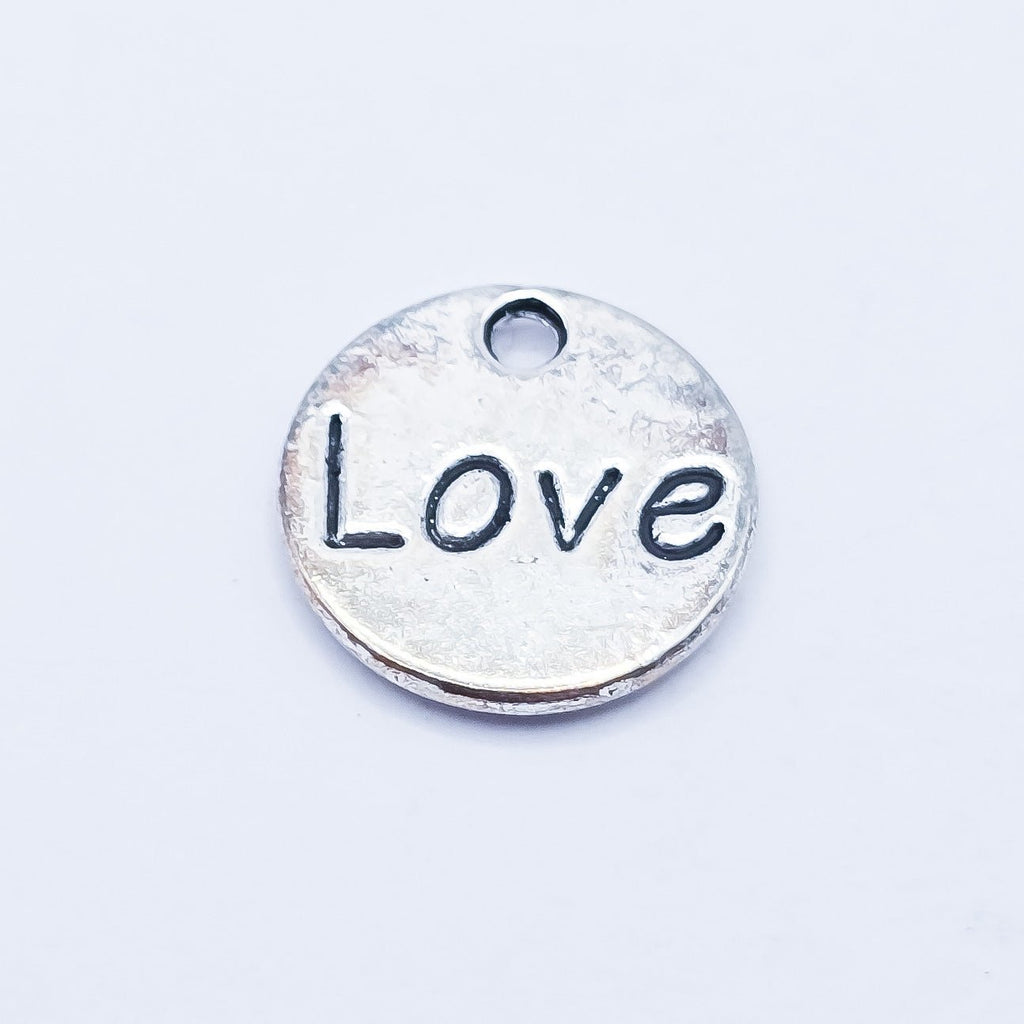 Small round love & heart charm. Double sided. ADD on charm for keychain - DAYZEECREATIONZ, PERSONALIZED GIFTS4