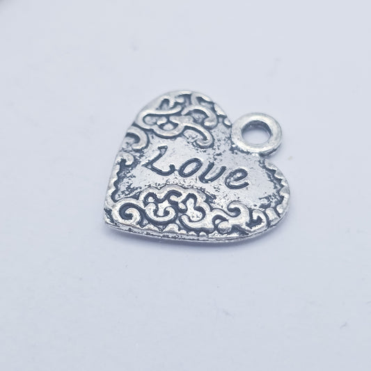 Heart charm with love and vines/filigree, ADD on charm for keychain - DAYZEECREATIONZ, PERSONALIZED GIFTS1