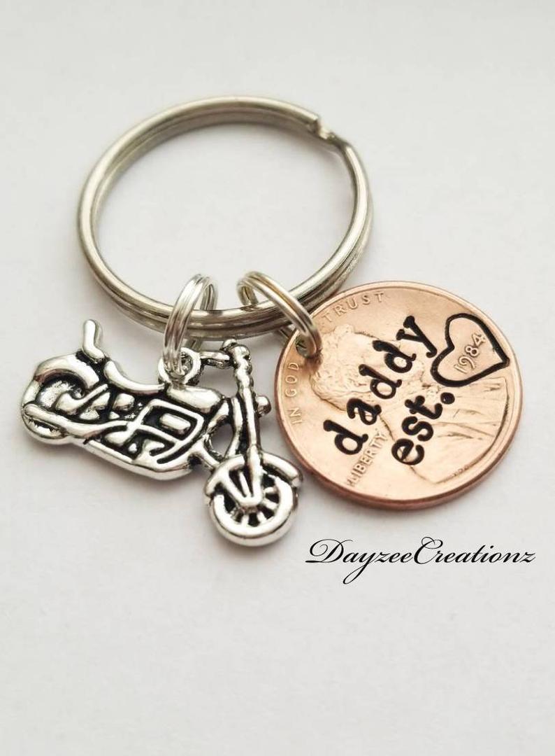 #1 DAD Personalized Gift for Dad, Custom Lucky Penny Keychain