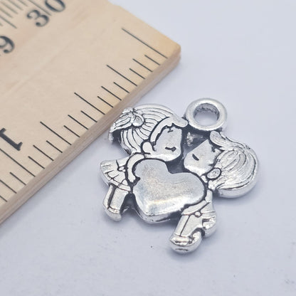 Kissing couple snd heart charm , ADD on charm for keychain - DAYZEECREATIONZ, PERSONALIZED GIFTS3