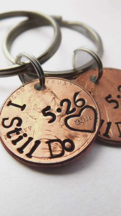 I Still Do Penny Keychain 7th Anniversary