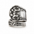 Silver-Plated Spoon Ring - Handcrafted from Antique 1903 Pansy Pattern Silverware