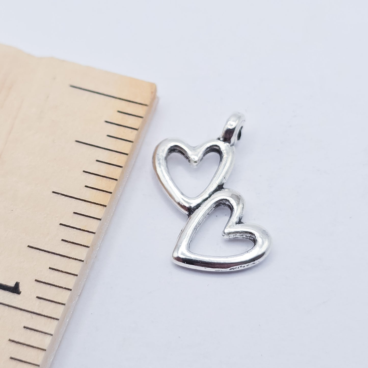 Small double heart charm. Anniversary, wedding, Boyfriend, ADD on charm for keychain - DAYZEECREATIONZ, PERSONALIZED GIFTS3