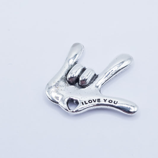 Large ASL, American sign language, i love you charm. Hand charm. ADD on charm for keychain - DAYZEECREATIONZ, PERSONALIZED 1