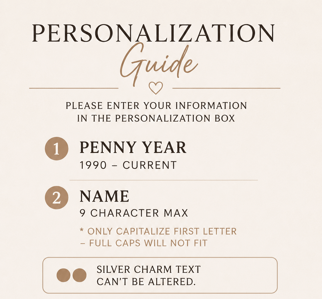"Your first breath" & ASL charm on custom name penny keychain