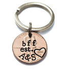Best Friend custom text penny keychain
