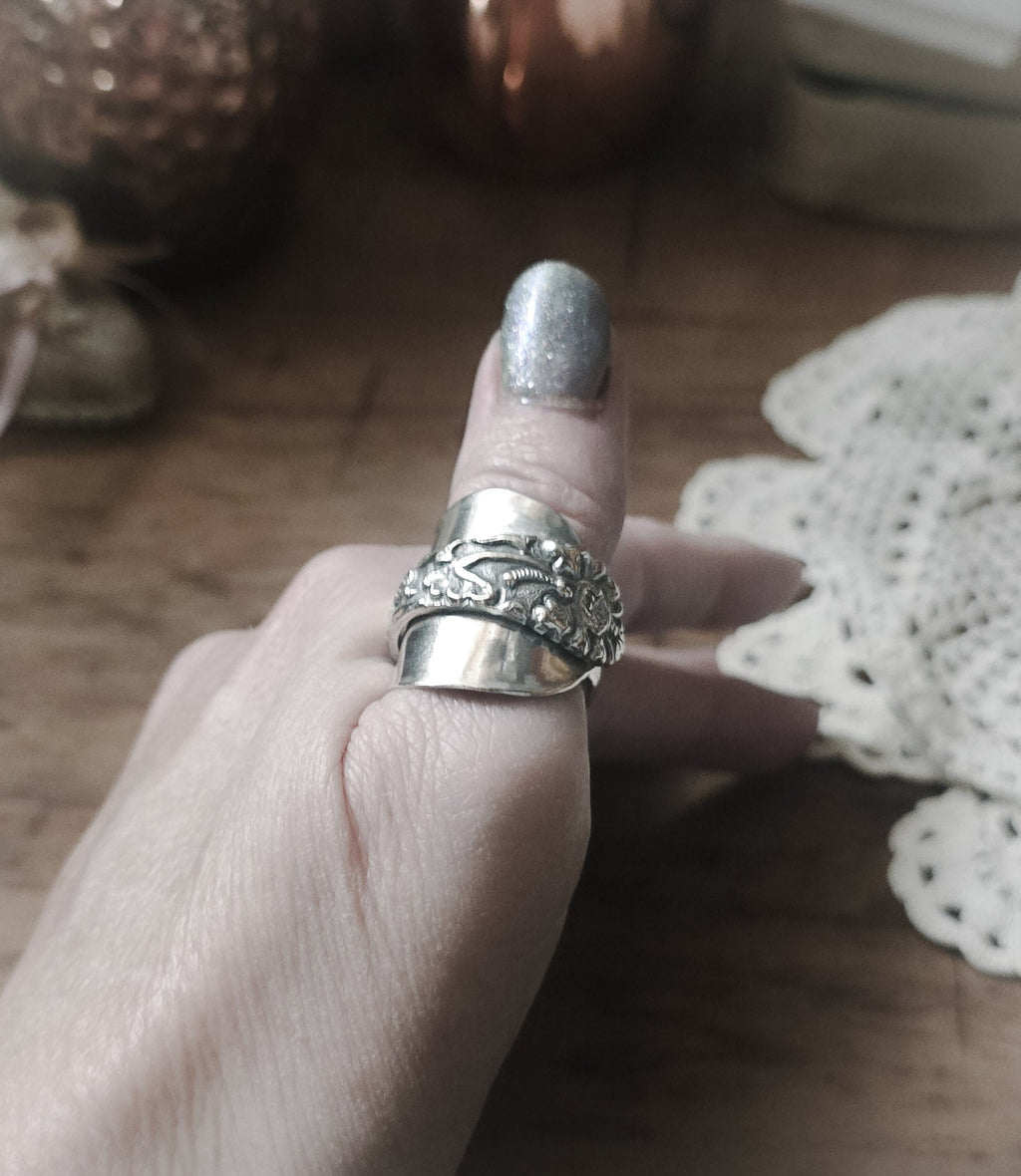 Saddle Spoon Ring – Vintage European Silver Spoon, Sizes 7–11