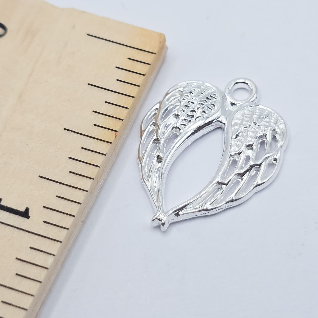 Silver Double angel Wing charm. Memorial charm. ADD on charm for keychain - DAYZEECREATIONZ, PERSONALIZED GIFTS2