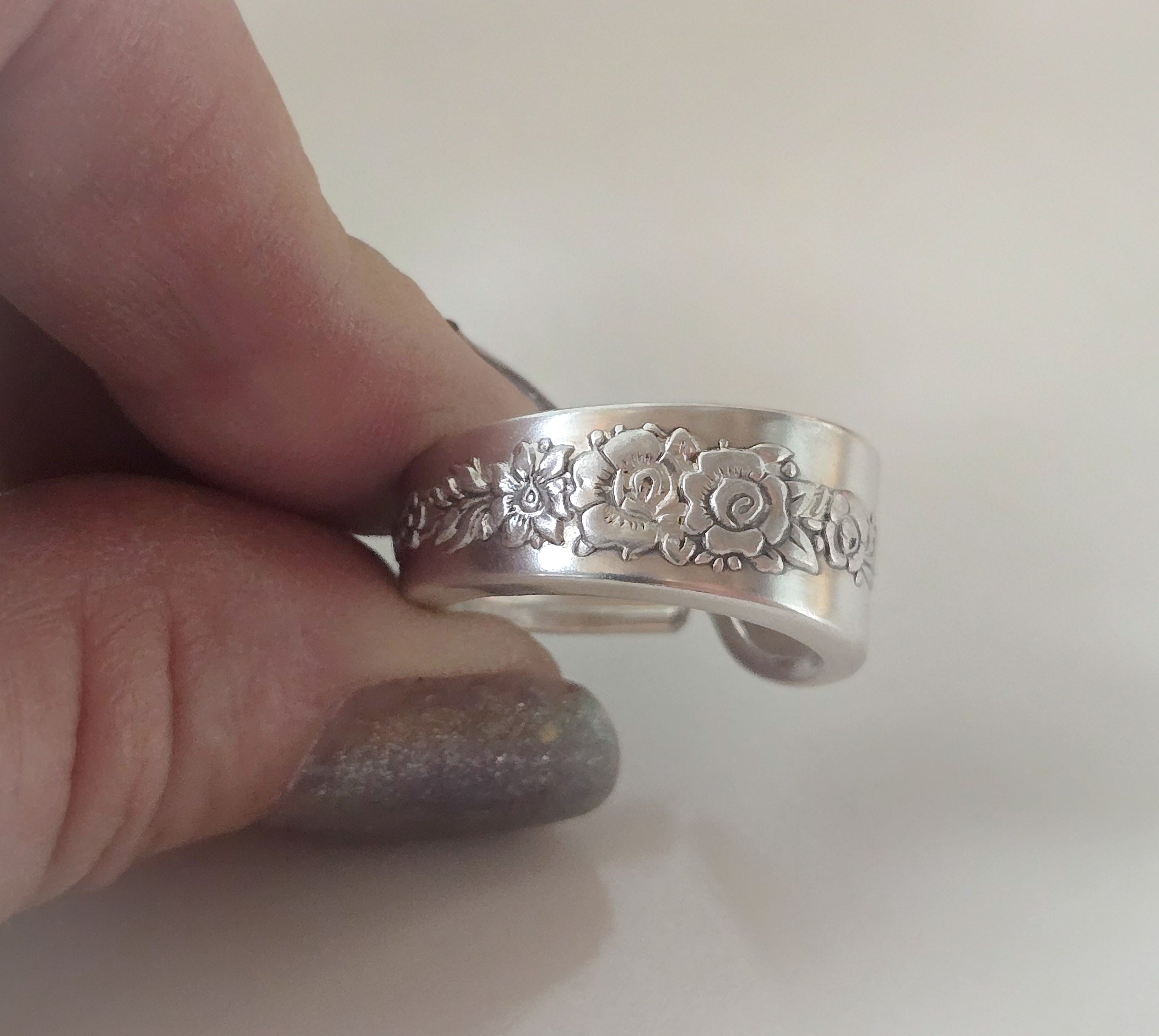 Vintage Silverplate Spoon Ring – 1939 Royal Rose Pattern