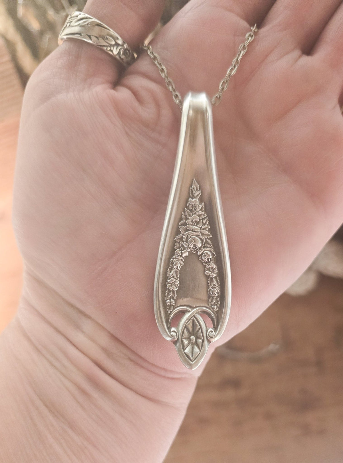 Old Colony Pattern Vintage Silverware Jewelry Set – Spoon Ring & Necklace