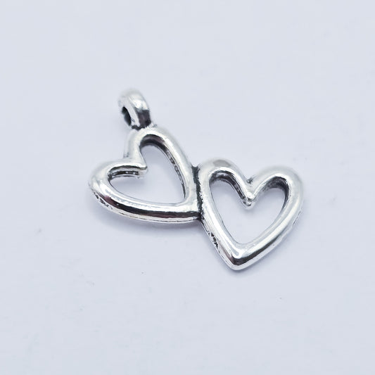 Small double heart charm. Anniversary, wedding, Boyfriend, ADD on charm for keychain - DAYZEECREATIONZ, PERSONALIZED GIFTS1