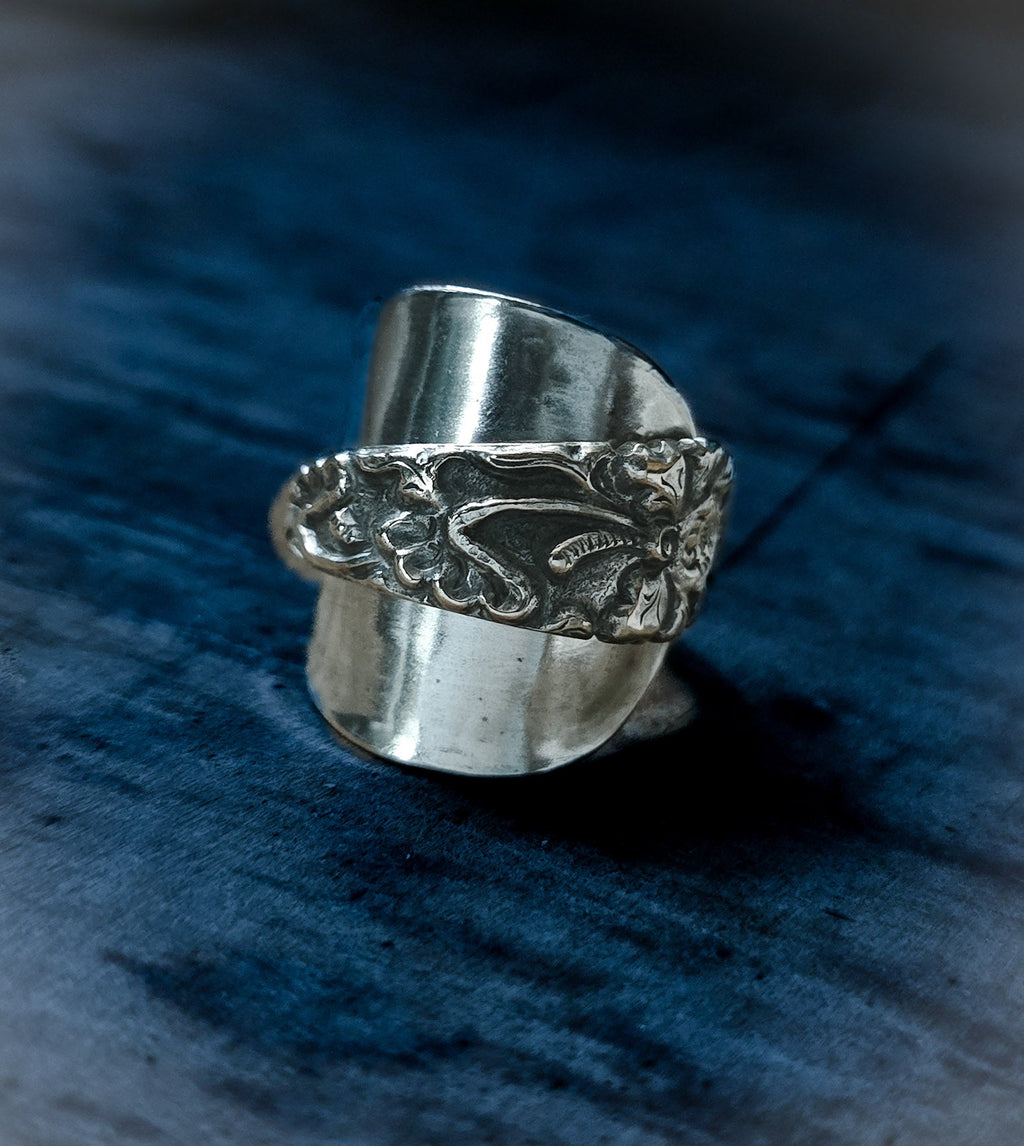 Saddle Spoon Ring – Vintage European Silver Spoon, Sizes 7–11