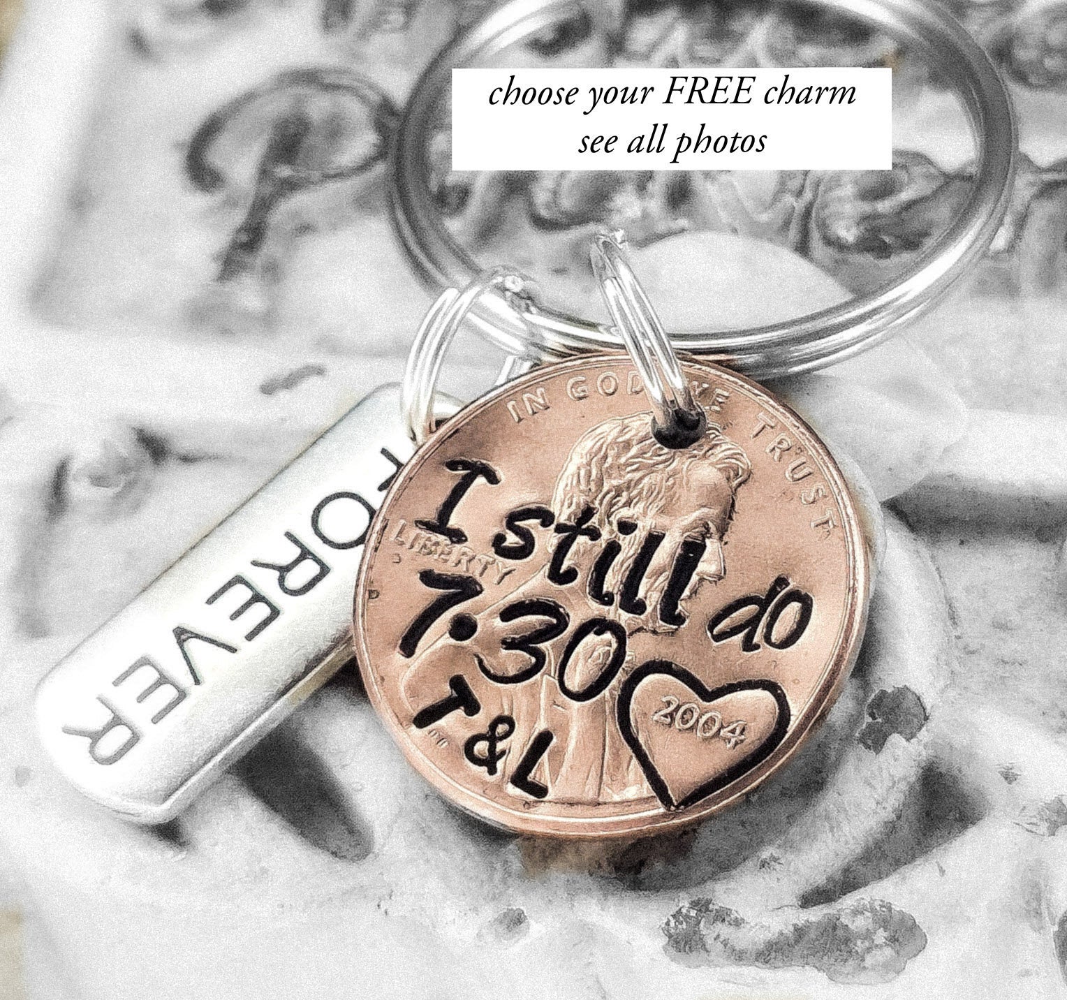 I still do Anniversary penny keychain with date