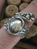 Sterling Silver Spoon Ring - Handcrafted from Antique 1906 Silverware, monogram H