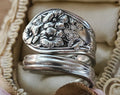 Size 8 Floral Spiral Wrap Spoon Ring